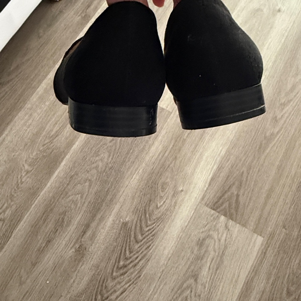 Nine West Black Flats with Silver buckle Size 8 Loafers - Picture 2 of 2